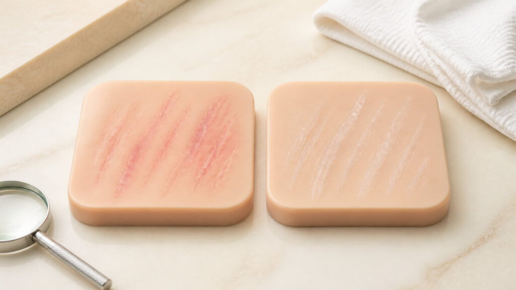 comparison between red vs white stretch marks