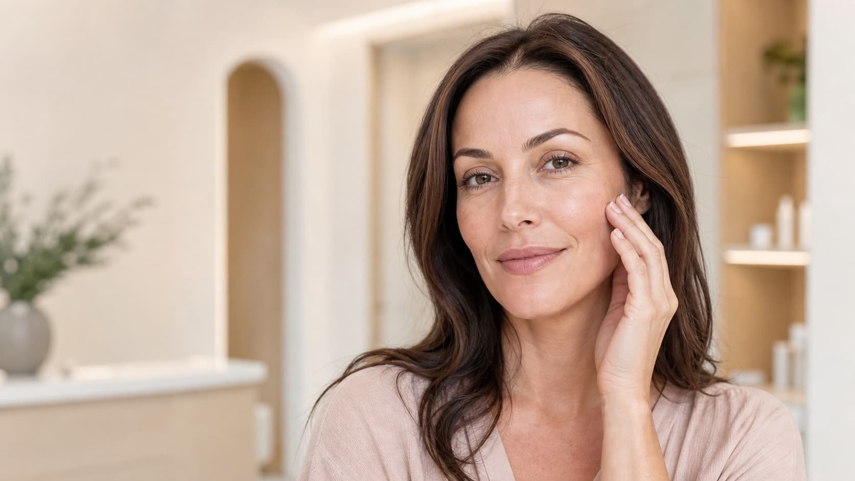 Woman considering Sculptra for Mounjaro face after rapid weight loss