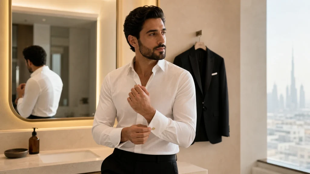 groom wedding preparation in Dubai at Roxana Aesthetics Clinic